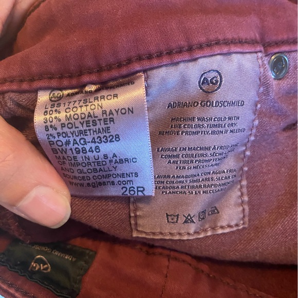 AG Maroon High Rise Skinny Jeans - Picture 6 of 9